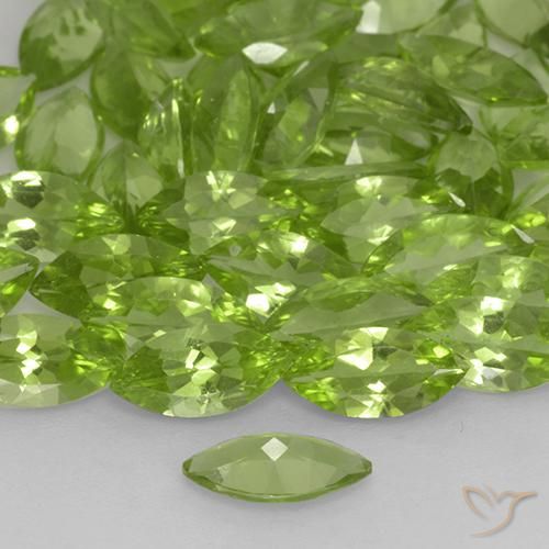 Peridoto Verde vivo claro natural de 0.50 ct, Marquesa, VS