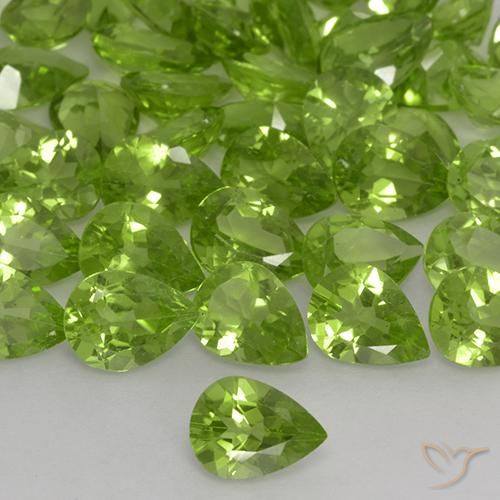 1.08ct Natural Verde amarillento Peridoto, En forma de pera, VS