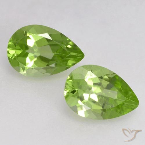 0.91ctw Natural Verde medio Peridoto, En forma de pera, VVS-VS
