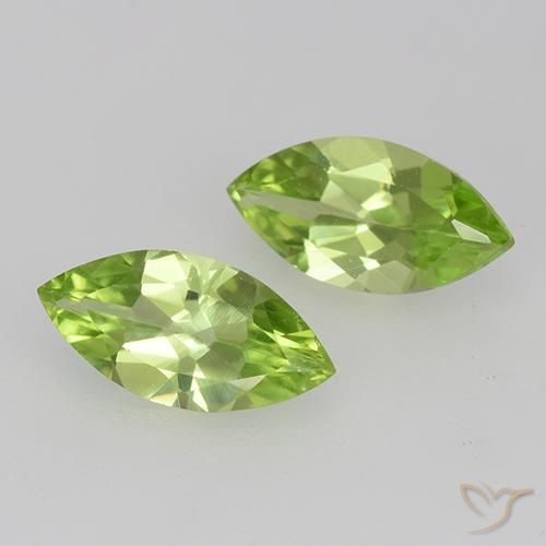 Gemas de Peridoto Verde vivo claro natural de 1.08 ct, Marquesa, VVS-VS