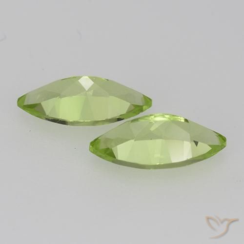 Gemas de Peridoto Verde vivo claro natural de 1.08 ct, Marquesa, VVS-VS