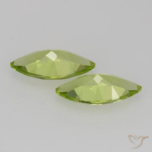 Gemas de Peridoto Verde vivo natural de 0.97 ct, Marquesa, VVS-VS