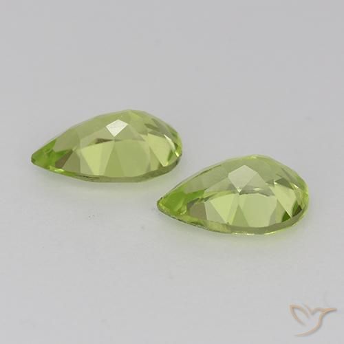 Gemas de Peridoto Verde vivo claro natural de 0.83 ct, En forma de pera, VVS-VS