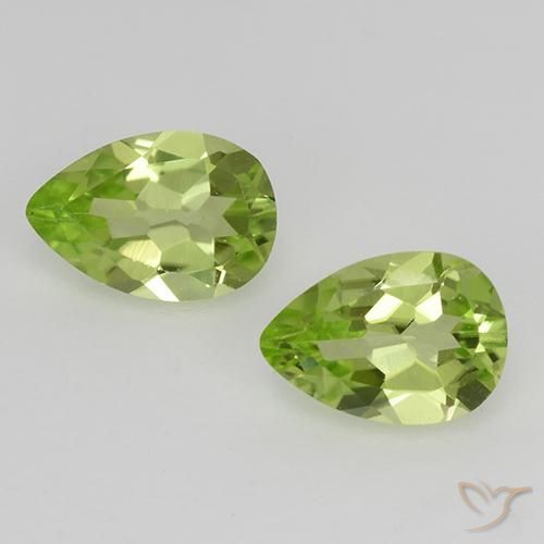 0.75ctw Natural Verde vivo claro Peridoto, En forma de pera, VVS-VS