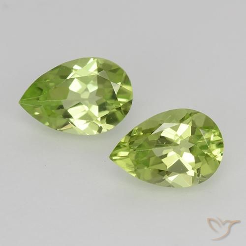 0.90ctw Natural Verde vivo claro Peridoto, En forma de pera, VVS-VS