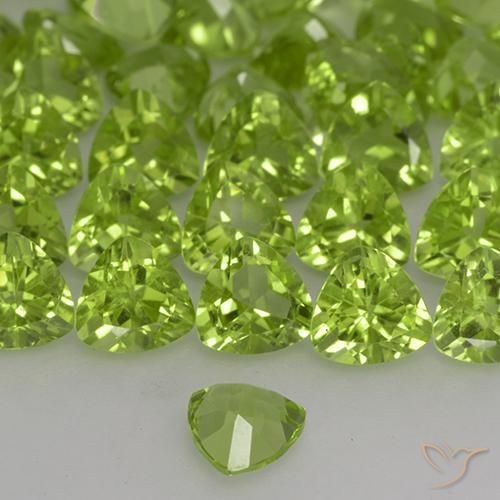 Peridoto Verde vivo natural de 0.50 ct, Trillón, VVS-VS