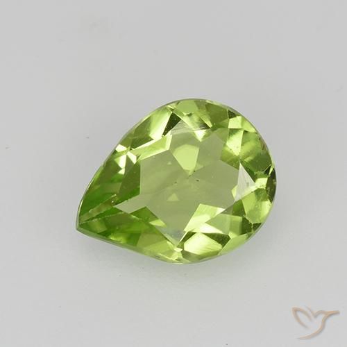0.92ct Natural Verde medio Peridoto, En forma de pera, VS