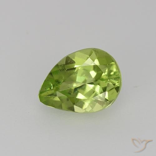 0.82ct Natural Verde medio Peridoto, En forma de pera, VS