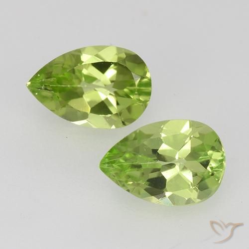 0.93ctw Natural Verde vivo claro Peridoto, En forma de pera, VVS-VS