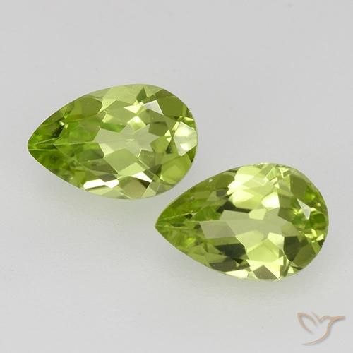 0.87ctw Natural Verde medio Peridoto, En forma de pera, VVS-VS