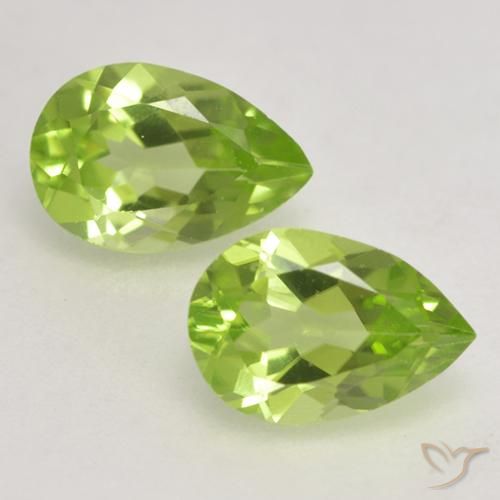 0.87ctw Natural Verde medio Peridoto, En forma de pera, VVS-VS