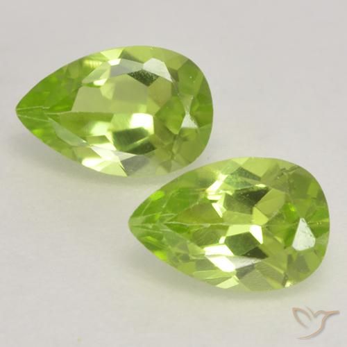 0.87ctw Natural Verde vivo claro Peridoto, En forma de pera, VVS-VS
