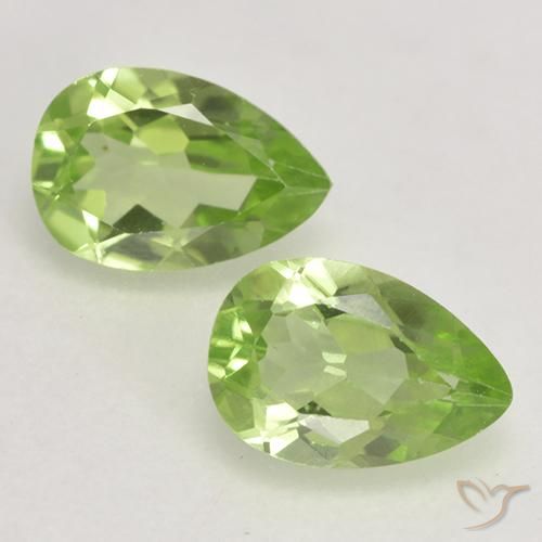 0.89ctw Natural Verde vivo claro Peridoto, En forma de pera, VVS-VS