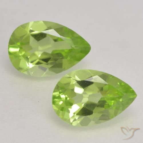 0.84ctw Natural Verde vivo claro Peridoto, En forma de pera, VVS-VS