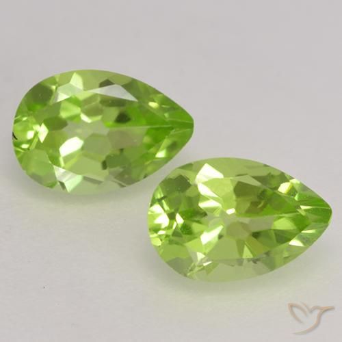 0.94ctw Natural Verde vivo Peridoto, En forma de pera, VVS-VS