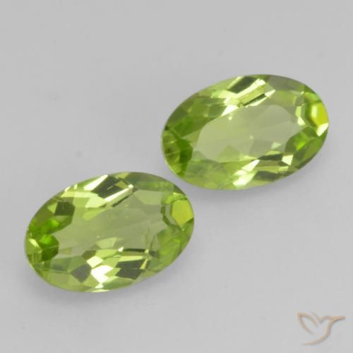 Gemas de Peridoto Verde vivo natural de 0.94 ct, Ovalada, VS