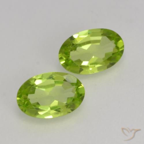 Gemas de Peridoto Verde vivo natural de 0.98 ct, Ovalada, VS
