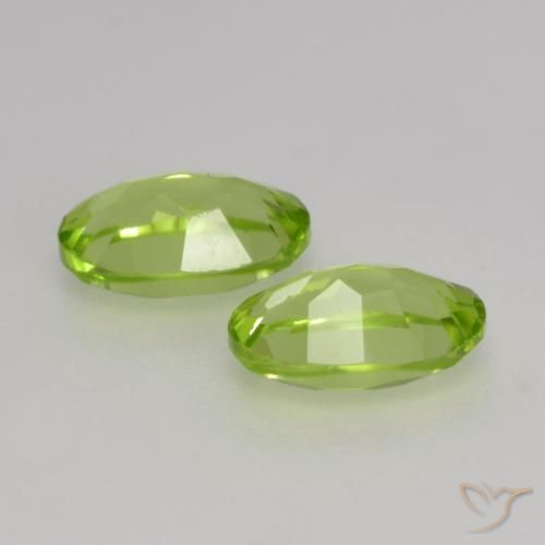 Gemas de Peridoto Verde vivo natural de 0.98 ct, Ovalada, VS