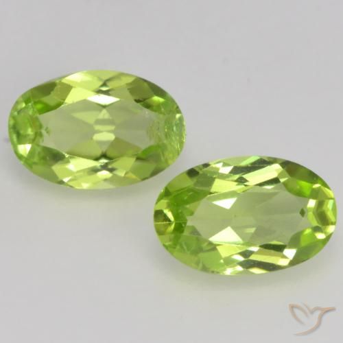0.98ctw Natural Verde medio Peridoto, Ovalada, VS