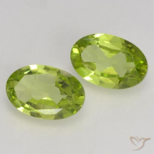 Gemas de Peridoto Verde medio natural de 1.00 ct, Ovalada, VS