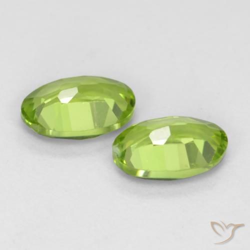 Gemas de Peridoto Verde vivo natural de 0.97 ct, Ovalada, VS