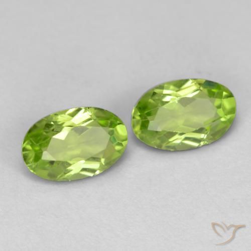 Gemas de Peridoto Verde vivo claro natural de 0.97 ct, Ovalada, VS