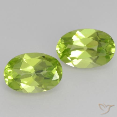 Gemas de Peridoto Verde vivo claro natural de 0.94 ct, Ovalada, VS