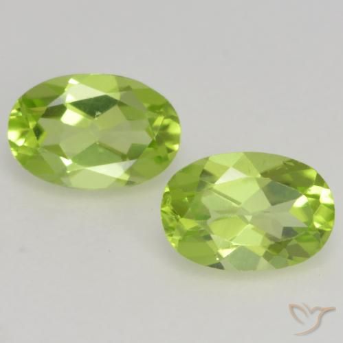 0.93ctw Natural Verde vivo claro Peridoto, Ovalada, VS