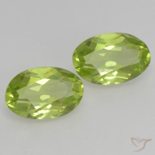 Gemas de Peridoto Verde vivo claro natural de 0.97 ct, Ovalada, VS