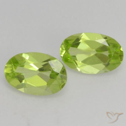 Gemas de Peridoto Verde vivo claro natural de 0.84 ct, Ovalada, VS