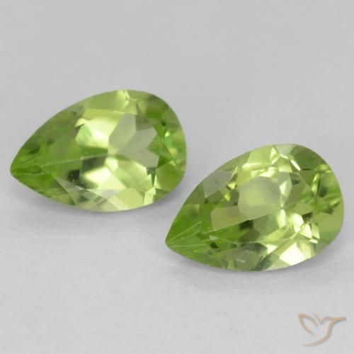 0.93ctw Natural Verde vivo claro Peridoto, En forma de pera, VVS-VS