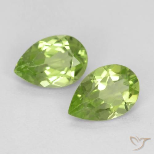 0.84ctw Natural Verde vivo claro Peridoto, En forma de pera, VVS-VS