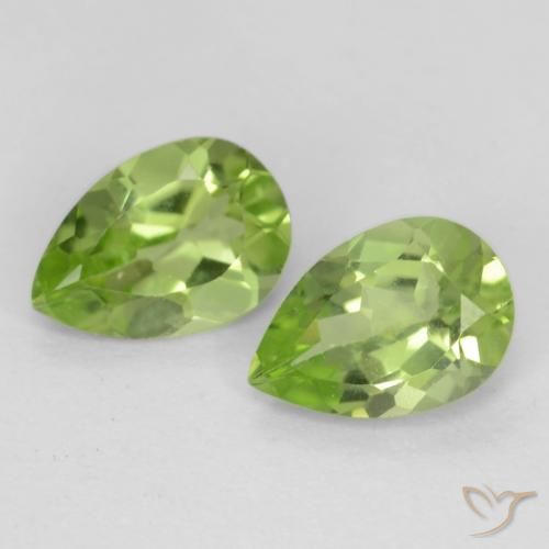 0.85ctw Natural Verde vivo claro Peridoto, En forma de pera, VVS-VS