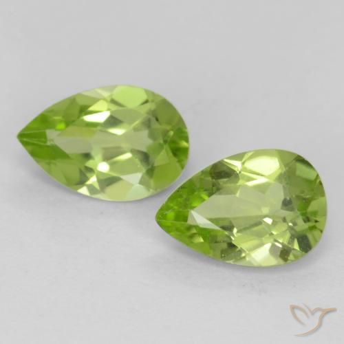 0.79ctw Natural Verde vivo claro Peridoto, En forma de pera, VVS-VS