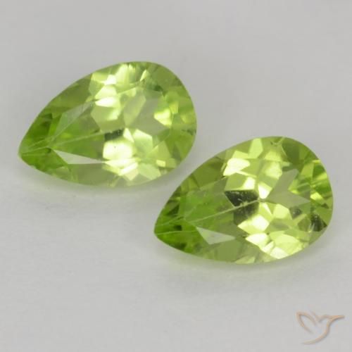0.91ctw Natural Verde medio Peridoto, En forma de pera, VVS-VS