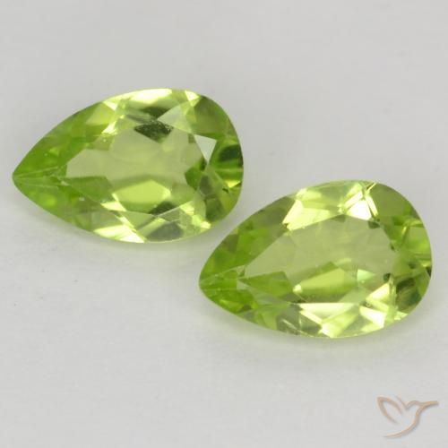 0.92ctw Natural Verde medio Peridoto, En forma de pera, VVS-VS