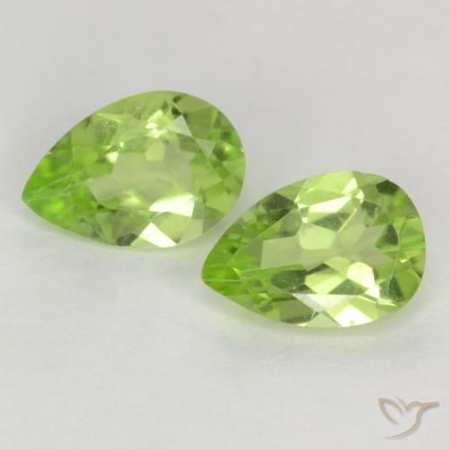 0.78ctw Natural Verde vivo claro Peridoto, En forma de pera, VVS-VS
