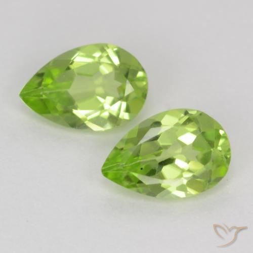 0.80ctw Natural Verde vivo claro Peridoto, En forma de pera, VVS-VS