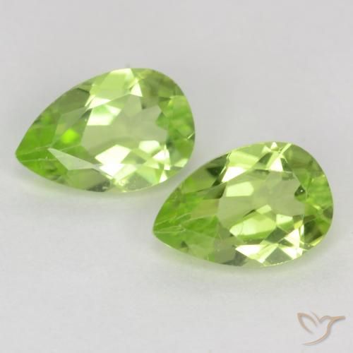 0.89ctw Natural Verde vivo claro Peridoto, En forma de pera, VVS-VS