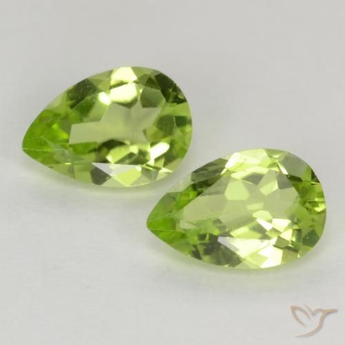 0.79ctw Natural Verde vivo claro Peridoto, En forma de pera, VVS-VS