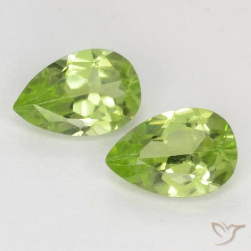 0.88ctw Natural Verde vivo claro Peridoto, En forma de pera, VVS-VS