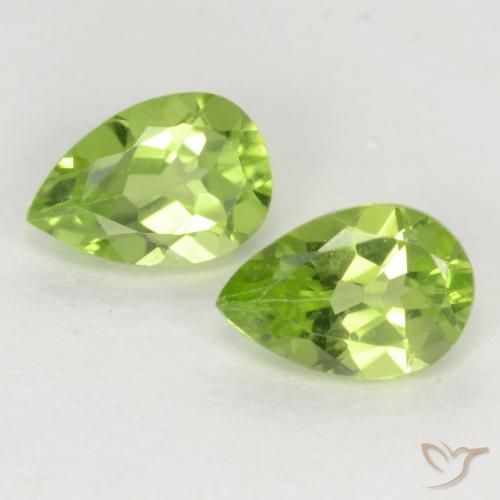 0.87ctw Natural Verde claro Peridoto, En forma de pera, VVS-VS