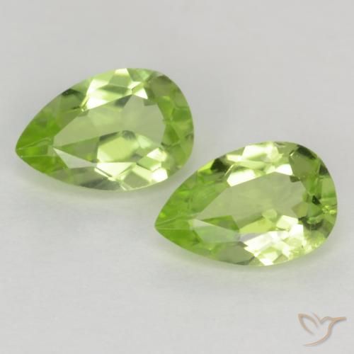 0.88ctw Natural Verde claro Peridoto, En forma de pera, VVS-VS