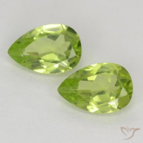 0.89ctw Natural Verde vivo claro Peridoto, En forma de pera, VVS-VS