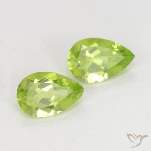 0.90ctw Natural Verde amarillento intenso Peridoto, En forma de pera, VVS-VS