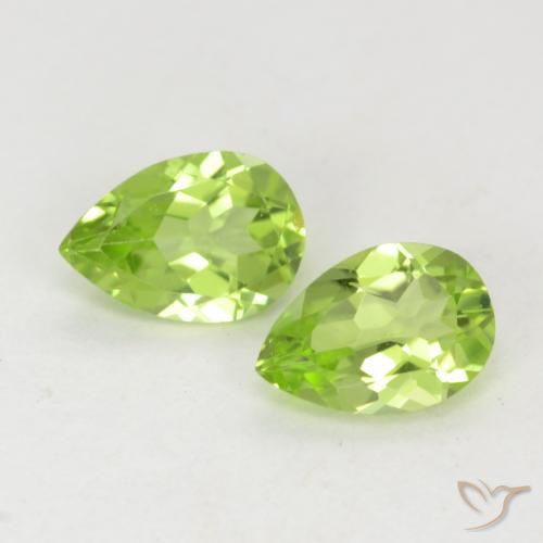 0.88ctw Natural Verde vivo claro Peridoto, En forma de pera, VVS-VS