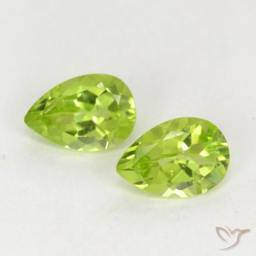 0.93ctw Natural Verde amarillento intenso Peridoto, En forma de pera, VVS-VS
