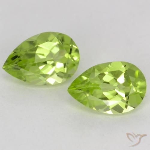 0.88ctw Natural Verde vivo Peridoto, En forma de pera, VVS-VS