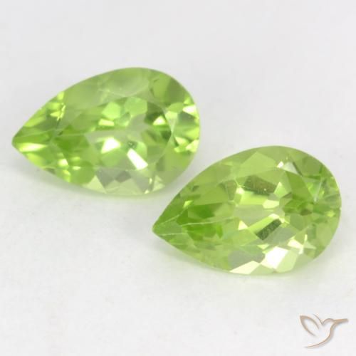 0.93ctw Natural Verde vivo claro Peridoto, En forma de pera, VVS-VS