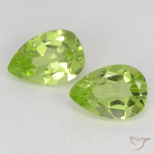 0.90ctw Natural Verde vivo claro Peridoto, En forma de pera, VVS-VS